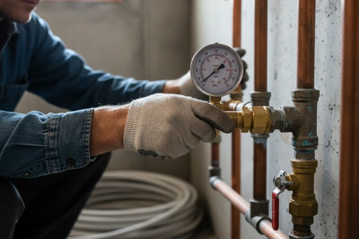 Pressure testing a repaired line during Water Line Repair in Newport Coast