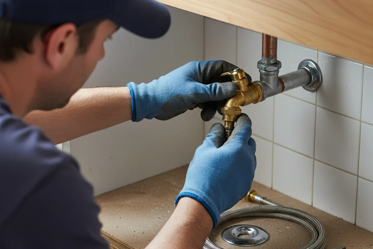 Shutoff valve and fitting work during Burst Pipe Repair in Newport Coast